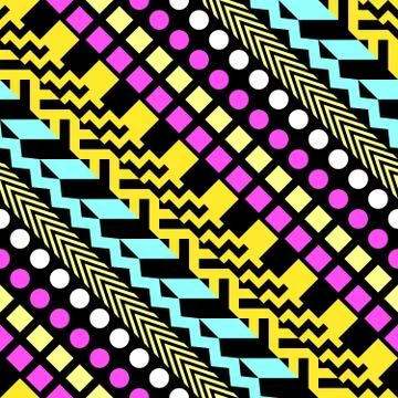 Retro color seamless pattern. Fancy abstract geometric art print. Ethnic hi.. 스톡 일러스트