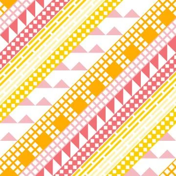Retro color seamless pattern. Fancy abstract geometric art print. Ethnic hips Stock Illustration
