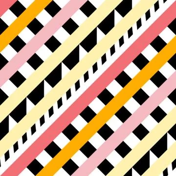 Retro color seamless pattern. Fancy abstract geometric art print. Ethnic hips Stock Illustration