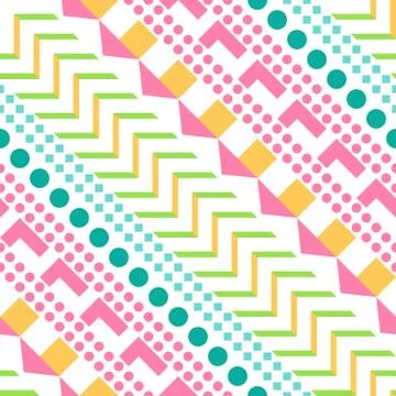 Retro color seamless pattern. Fancy abstract geometric art print. Ethnic hips Stock Illustration
