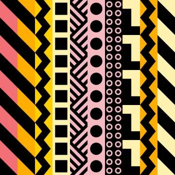 Retro color seamless pattern. Fancy abstract geometric art print. Ethnic hips Stock Illustration
