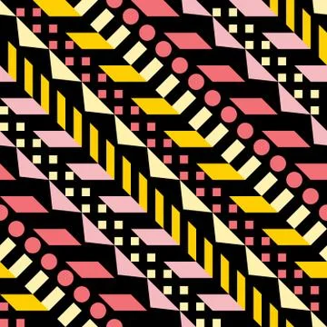 Retro color seamless pattern. Fancy abstract geometric art print. Ethnic hips Stock Illustration