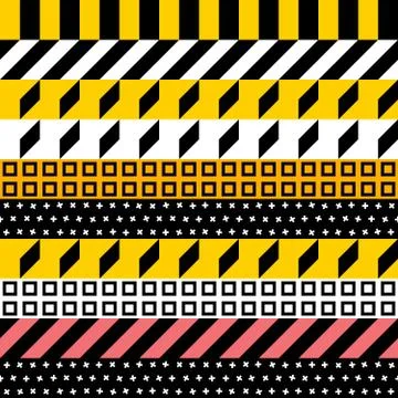 Retro color seamless pattern. Fancy abstract geometric art print. Ethnic hips Stock Illustration