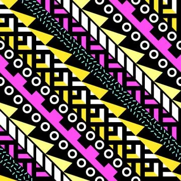Retro color seamless pattern. Fancy abstract geometric art print. Ethnic hips Stock Illustration