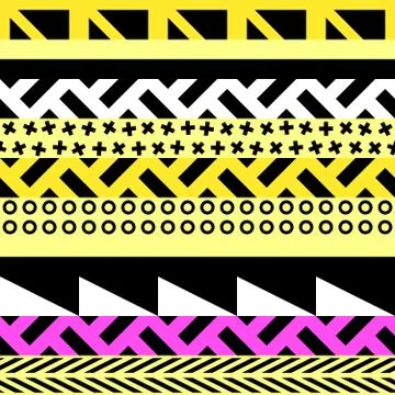 Retro color seamless pattern. Fancy abstract geometric art print. Ethnic hips Stock Illustration