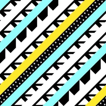 Retro color seamless pattern. Fancy abstract geometric art print. Ethnic hips Stock Illustration