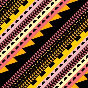 Retro color seamless pattern. Fancy abstract geometric art print. Ethnic hips Stock-Illustration
