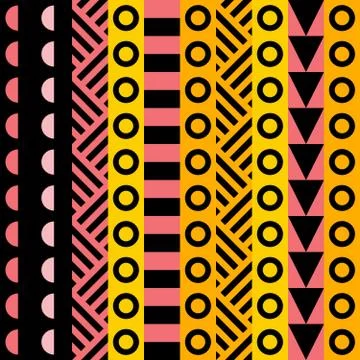 Retro color seamless pattern. Fancy abstract geometric art print. Ethnic hips Stock Illustration