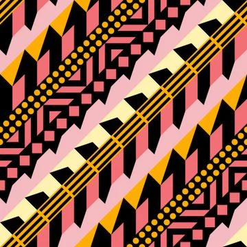 Retro color seamless pattern. Fancy abstract geometric art print. Ethnic hips Stock Illustration