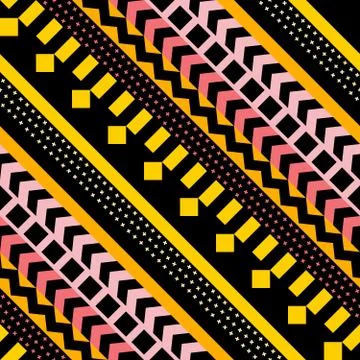 Retro color seamless pattern. Fancy abstract geometric art print. Ethnic hips Stock Illustration