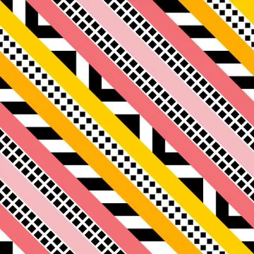 Retro color seamless pattern. Fancy abstract geometric art print. Ethnic hips Stock Illustration