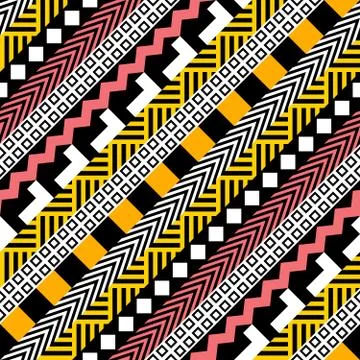 Retro color seamless pattern. Fancy abstract geometric art print. Ethnic hips Stock Illustration