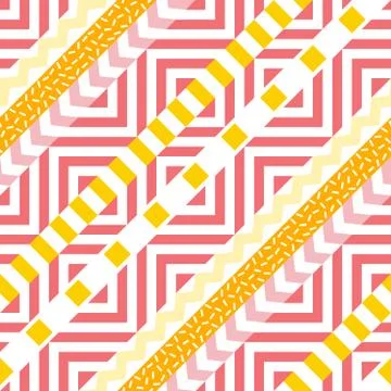 Retro color seamless pattern. Fancy abstract geometric art print. Ethnic hips Stock Illustration