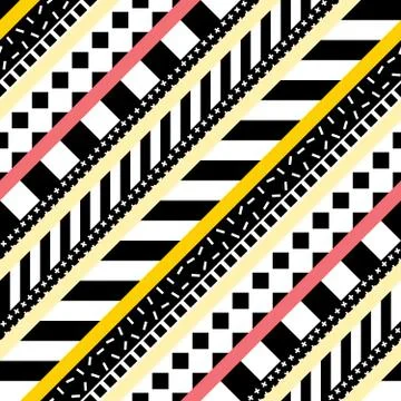 Retro color seamless pattern. Fancy abstract geometric art print. Ethnic hips Stock Illustration