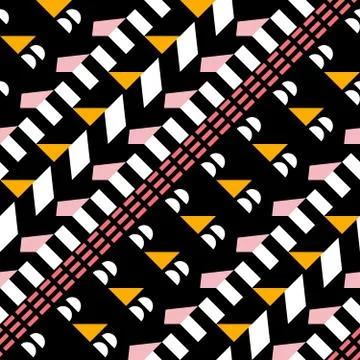 Retro color seamless pattern. Fancy abstract geometric art print. Ethnic hips Stock Illustration
