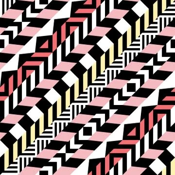 Retro color seamless pattern. Fancy abstract geometric art print. Ethnic hips Stock Illustration