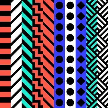 Retro color seamless pattern. Fancy abstract geometric art print. Ethnic hips Illustrazione stock