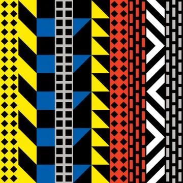 Retro color seamless pattern. Fancy abstract geometric art print. Ethnic hips Stock Illustration