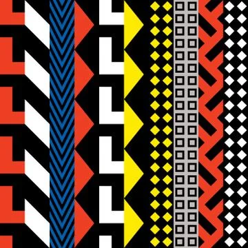 Retro color seamless pattern. Fancy abstract geometric art print. Ethnic hips Stock Illustration