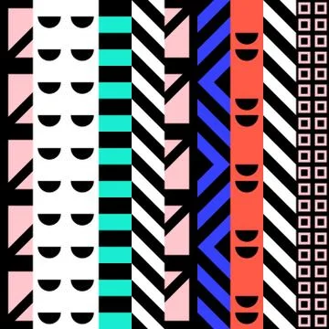 Retro color seamless pattern. Fancy abstract geometric art print. Ethnic hips イラスト素材