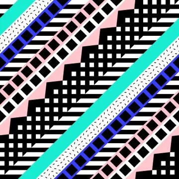 Retro color seamless pattern. Fancy abstract geometric art print. Ethnic hips Stock Illustration