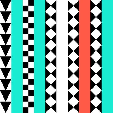 Retro color seamless pattern. Fancy abstract geometric art print. Ethnic hips Stock Illustration