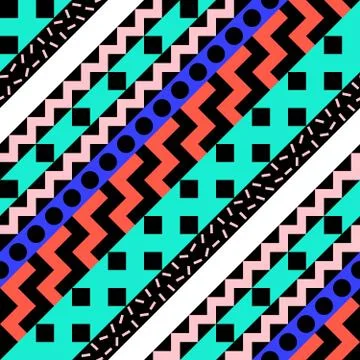 Retro color seamless pattern. Fancy abstract geometric art print. Ethnic hips Stock Illustration