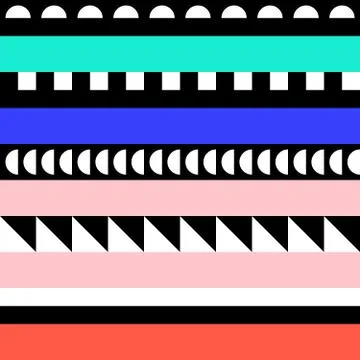 Retro color seamless pattern. Fancy abstract geometric art print. Ethnic hips Stock Illustration