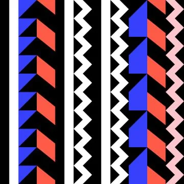 Retro color seamless pattern. Fancy abstract geometric art print. Ethnic hips Stock Illustration