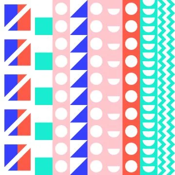 Retro color seamless pattern. Fancy abstract geometric art print. Ethnic hips Stock Illustration