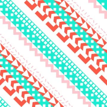 Retro color seamless pattern. Fancy abstract geometric art print. Ethnic hips Stock Illustration