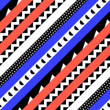 Retro color seamless pattern. Fancy abstract geometric art print. Ethnic hips Stock Illustration