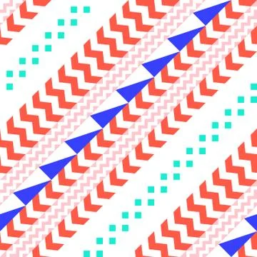 Retro color seamless pattern. Fancy abstract geometric art print. Ethnic hips Stock Illustration