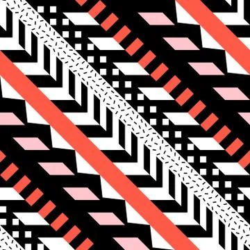 Retro color seamless pattern. Fancy abstract geometric art print. Ethnic hips Stock Illustration