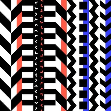 Retro color seamless pattern. Fancy abstract geometric art print. Ethnic hips Illustrazione stock