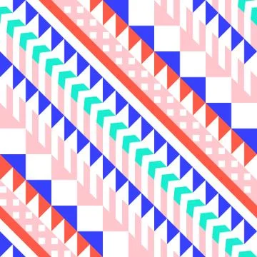 Retro color seamless pattern. Fancy abstract geometric art print. Ethnic hips Illustrazione stock