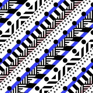 Retro color seamless pattern. Fancy abstract geometric art print. Ethnic hips Stock Illustration