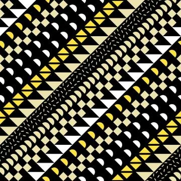 Retro color seamless pattern. Fancy abstract geometric art print. Ethnic hips Stock Illustration