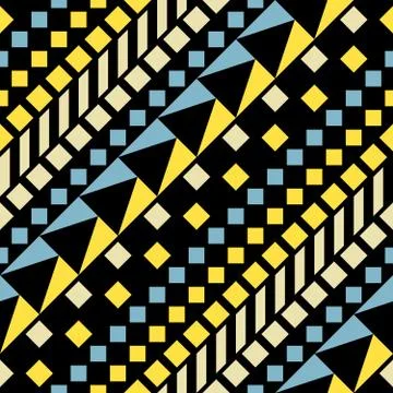 Retro color seamless pattern. Fancy abstract geometric art print. Ethnic hips Stock Illustration
