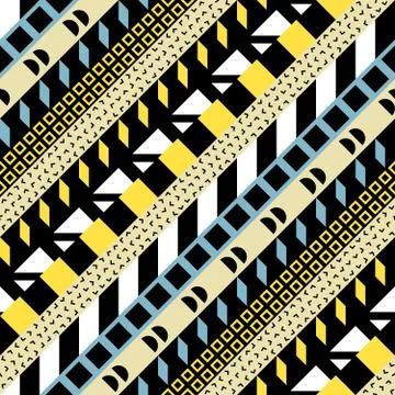 Retro color seamless pattern. Fancy abstract geometric art print. Ethnic hips Stock Illustration