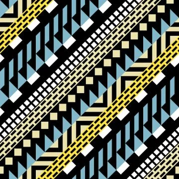 Retro color seamless pattern. Fancy abstract geometric art print. Ethnic hips Stock Illustration