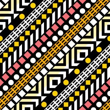Retro color seamless pattern. Fancy abstract geometric art print. Ethnic hips イラスト素材