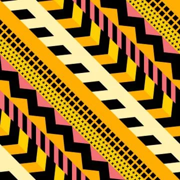 Retro color seamless pattern. Fancy abstract geometric art print. Ethnic hips Stock Illustration