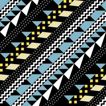 Retro color seamless pattern. Fancy abstract geometric art print. Ethnic hips Stock Illustration