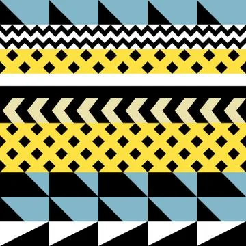 Retro color seamless pattern. Fancy abstract geometric art print. Ethnic hips Stock Illustration