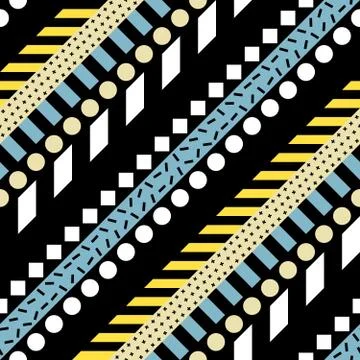 Retro color seamless pattern. Fancy abstract geometric art print. Ethnic hips Stock Illustration