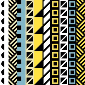 Retro color seamless pattern. Fancy abstract geometric art print. Ethnic hips Stock Illustration
