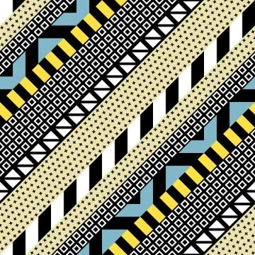 Retro color seamless pattern. Fancy abstract geometric art print. Ethnic hips Stock Illustration
