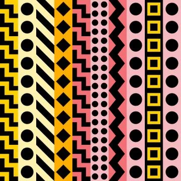 Retro color seamless pattern. Fancy abstract geometric art print. Ethnic hips Stock Illustration