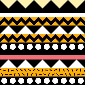 Retro color seamless pattern. Fancy abstract geometric art print. Ethnic hips Illustrazione stock